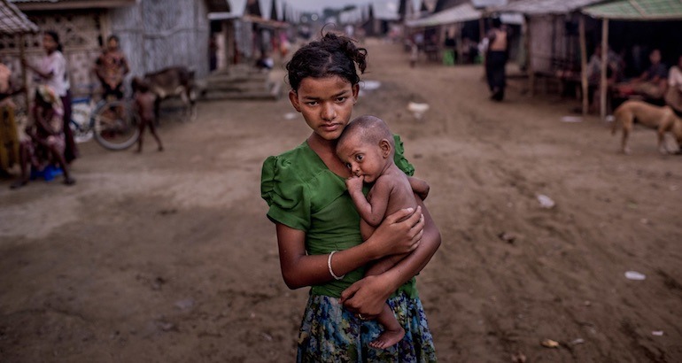 Les Rohingya persécutés en Birmanie.