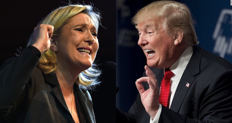 La victoire de Trump à l'élection présidentielle américaine donne des ailes à Marine Le Pen.