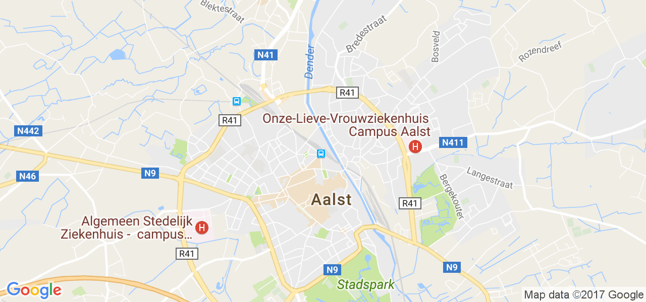 map de la ville de Aalst