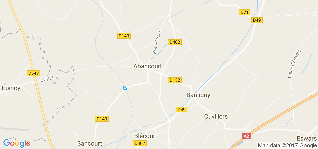 map de la ville de Abancourt