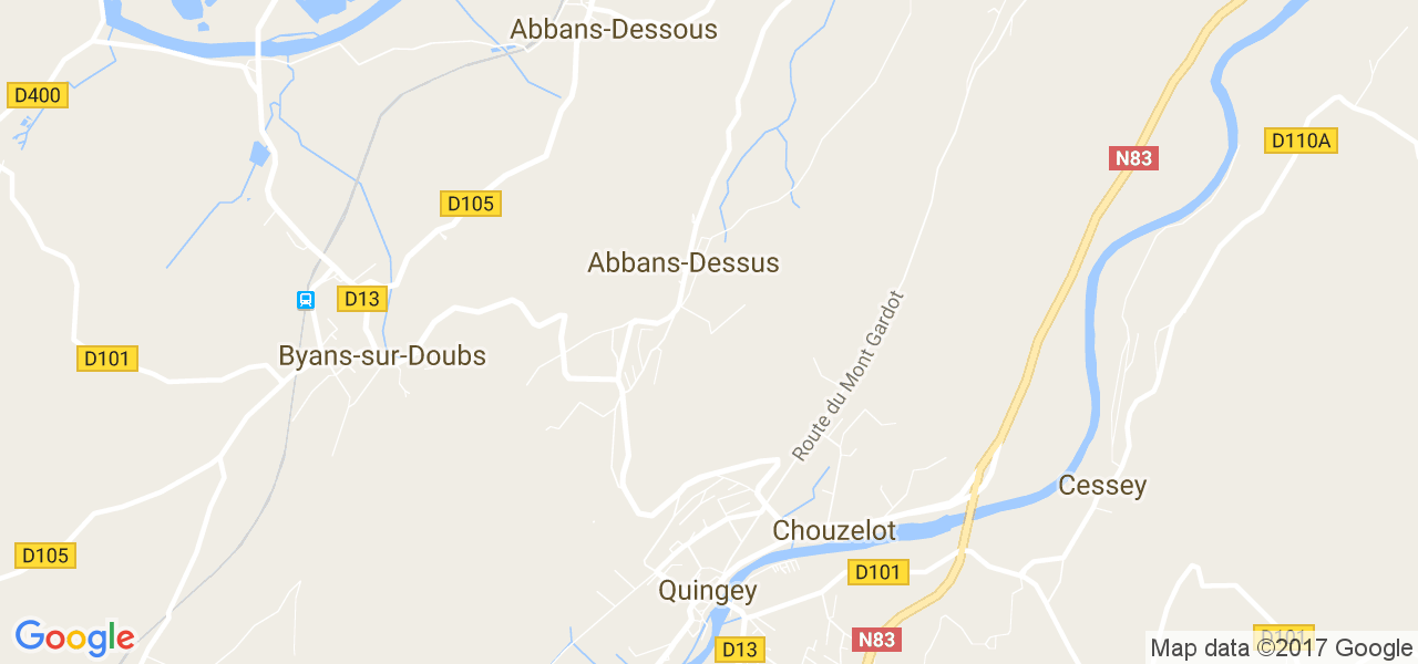 map de la ville de Abbans-Dessus