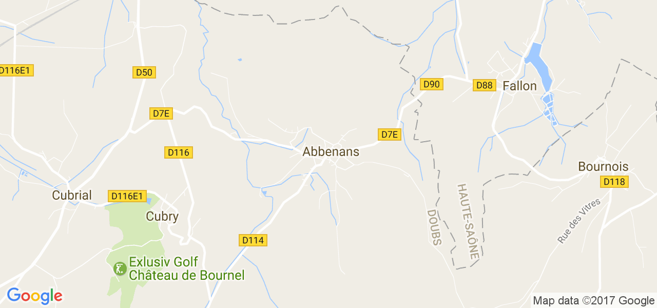 map de la ville de Abbenans