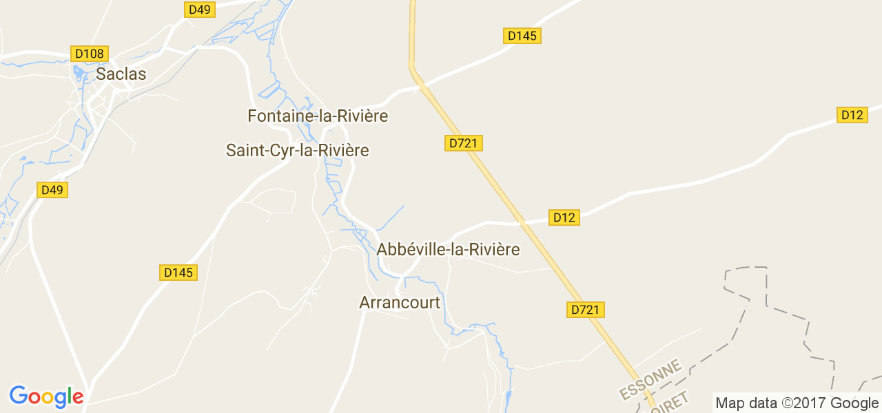 map de la ville de Abbéville-la-Rivière