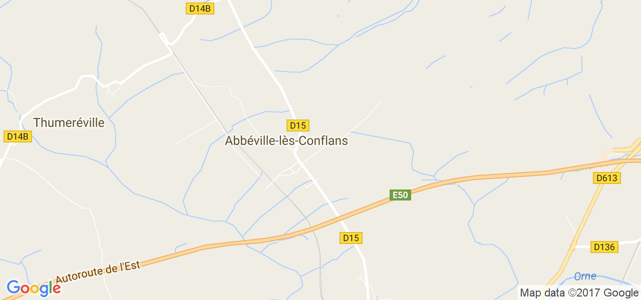 map de la ville de Abbéville-lès-Conflans