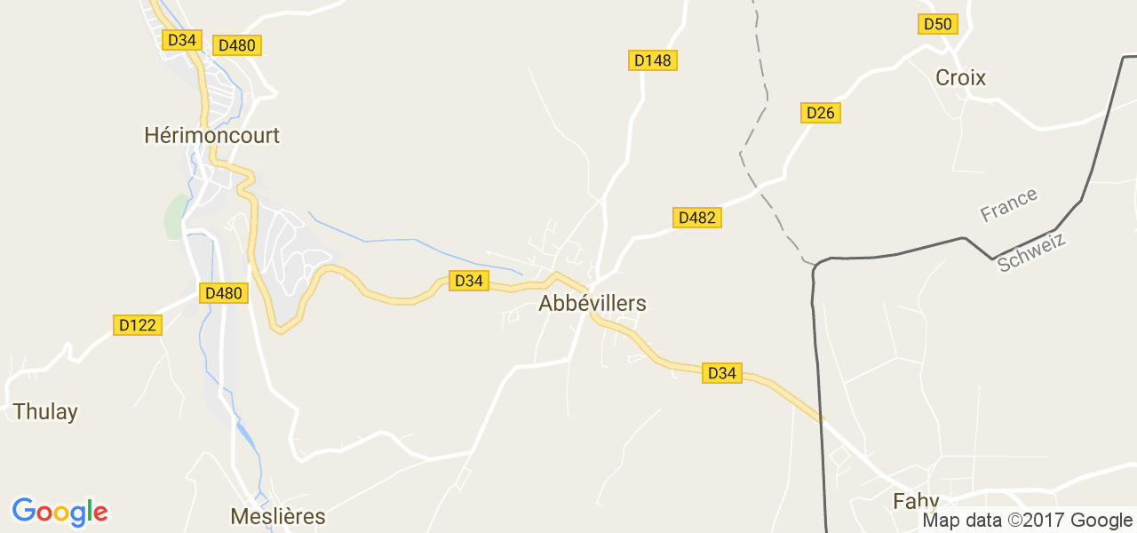 map de la ville de Abbévillers