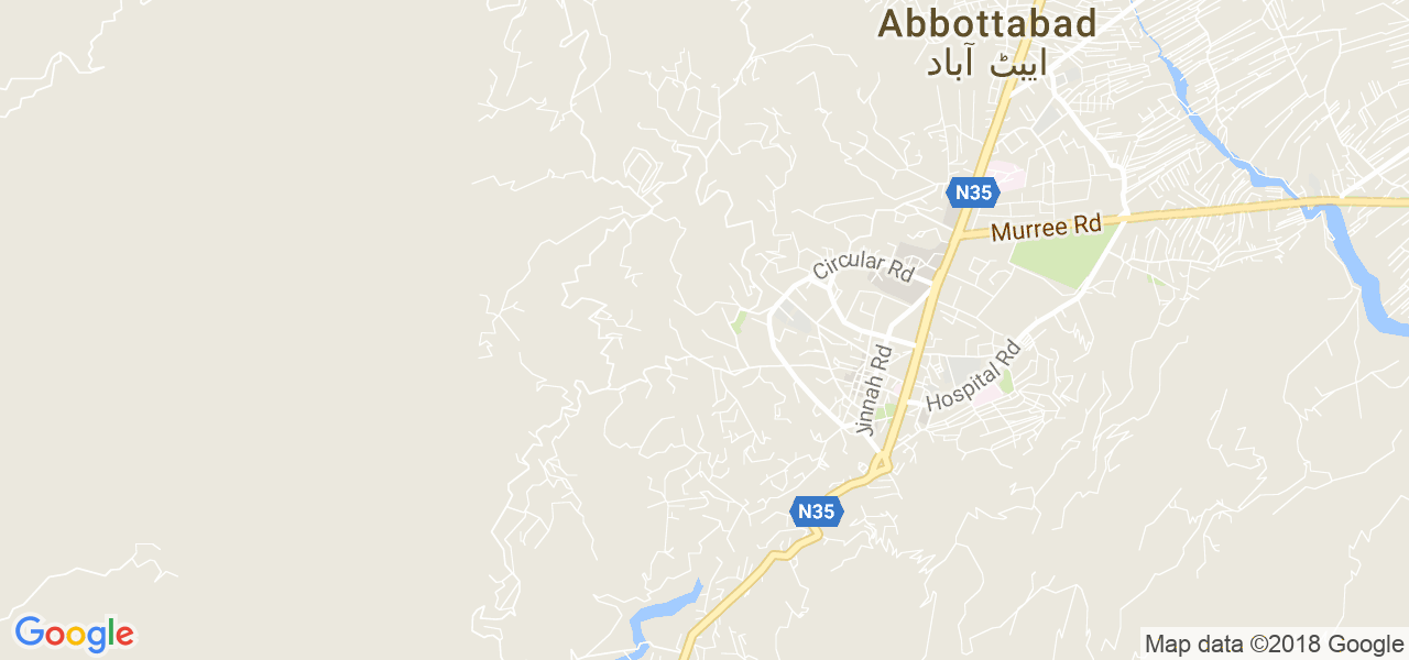 map of the city of Abbottabad