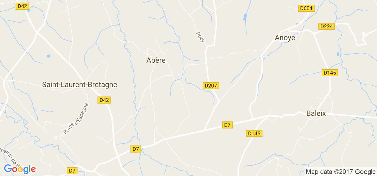 map de la ville de Abère