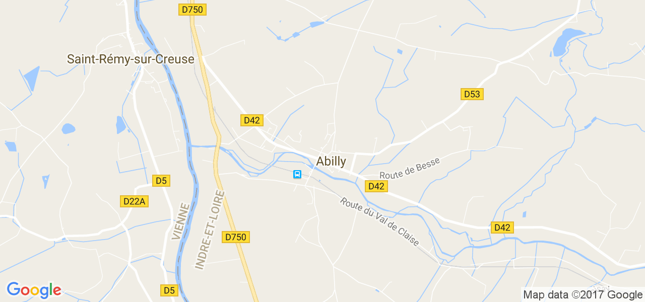 map de la ville de Abilly