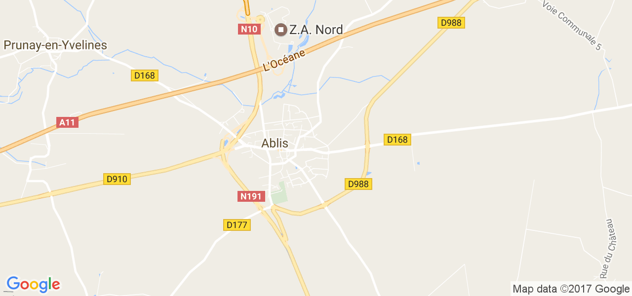 map de la ville de Ablis