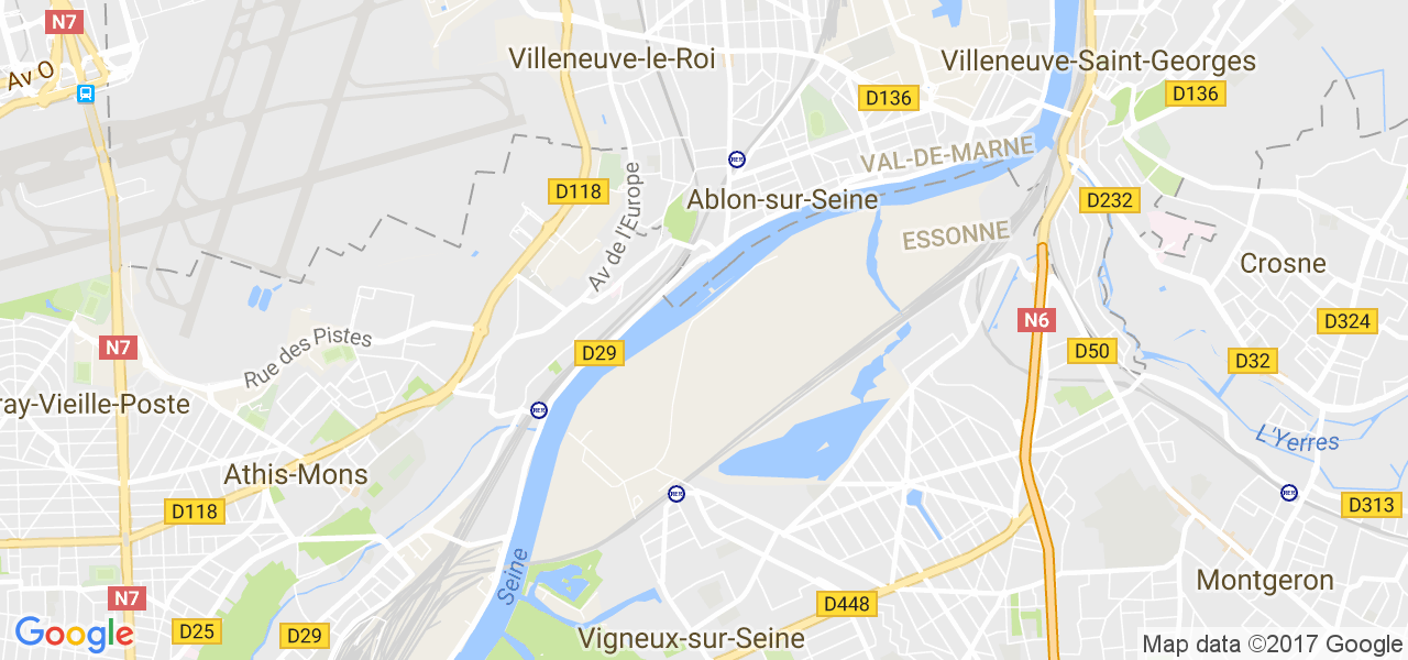 map de la ville de Ablon-sur-Seine