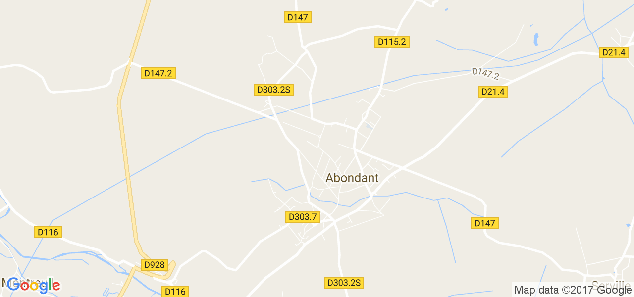 map de la ville de Abondant