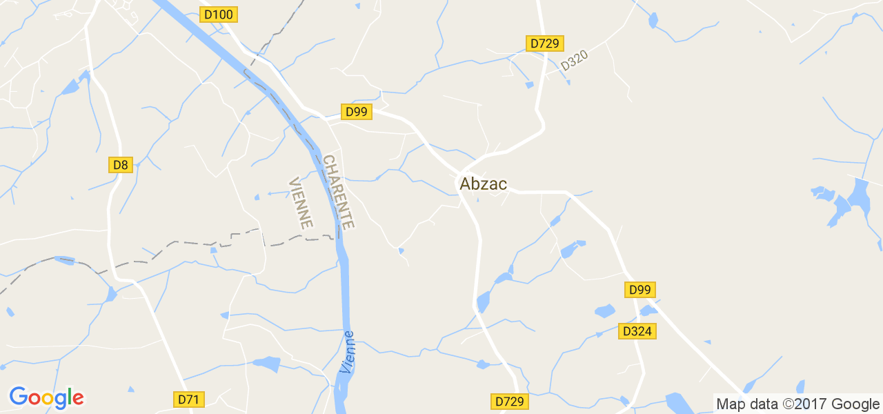 map de la ville de Abzac