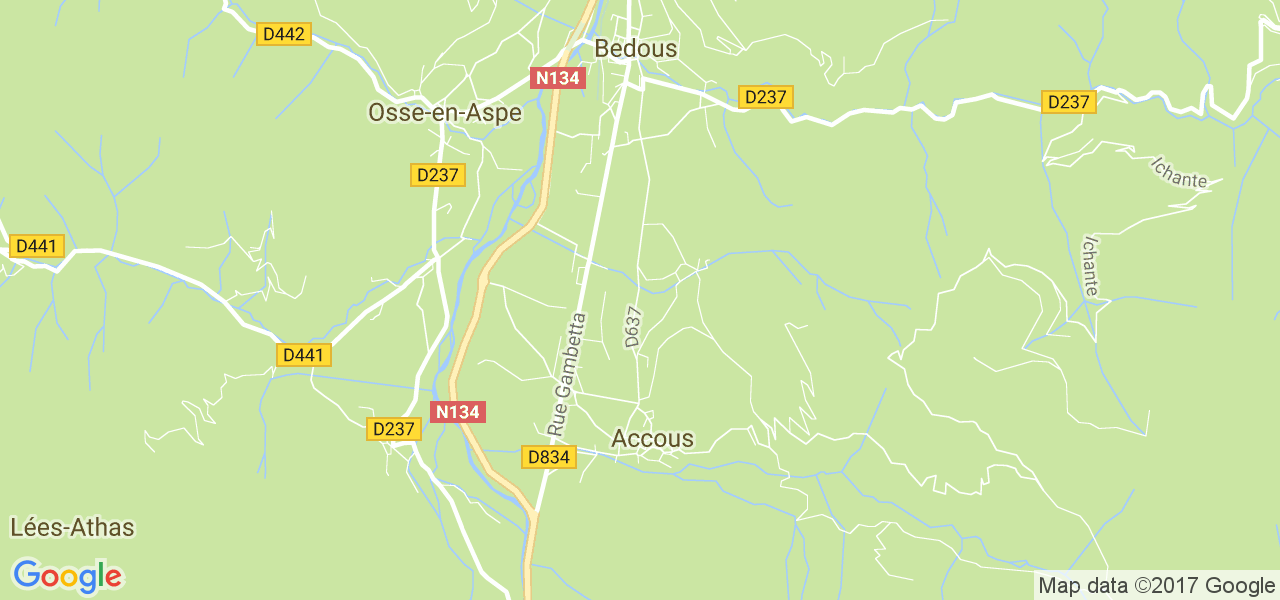 map de la ville de Accous