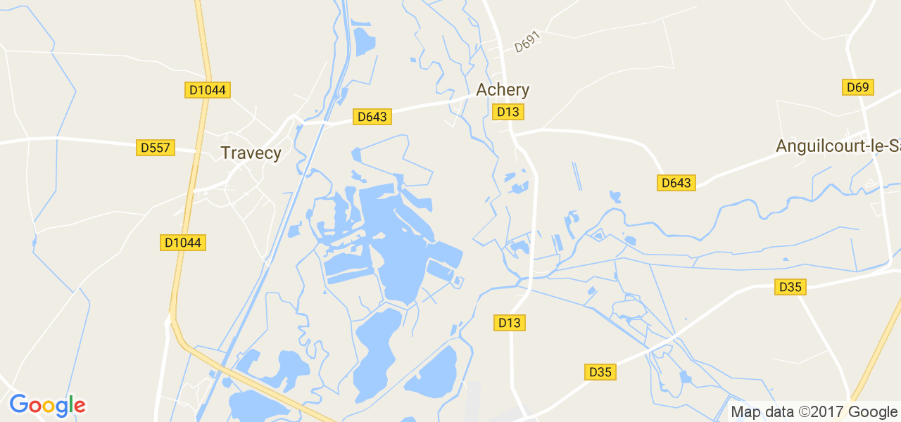 map de la ville de Achery