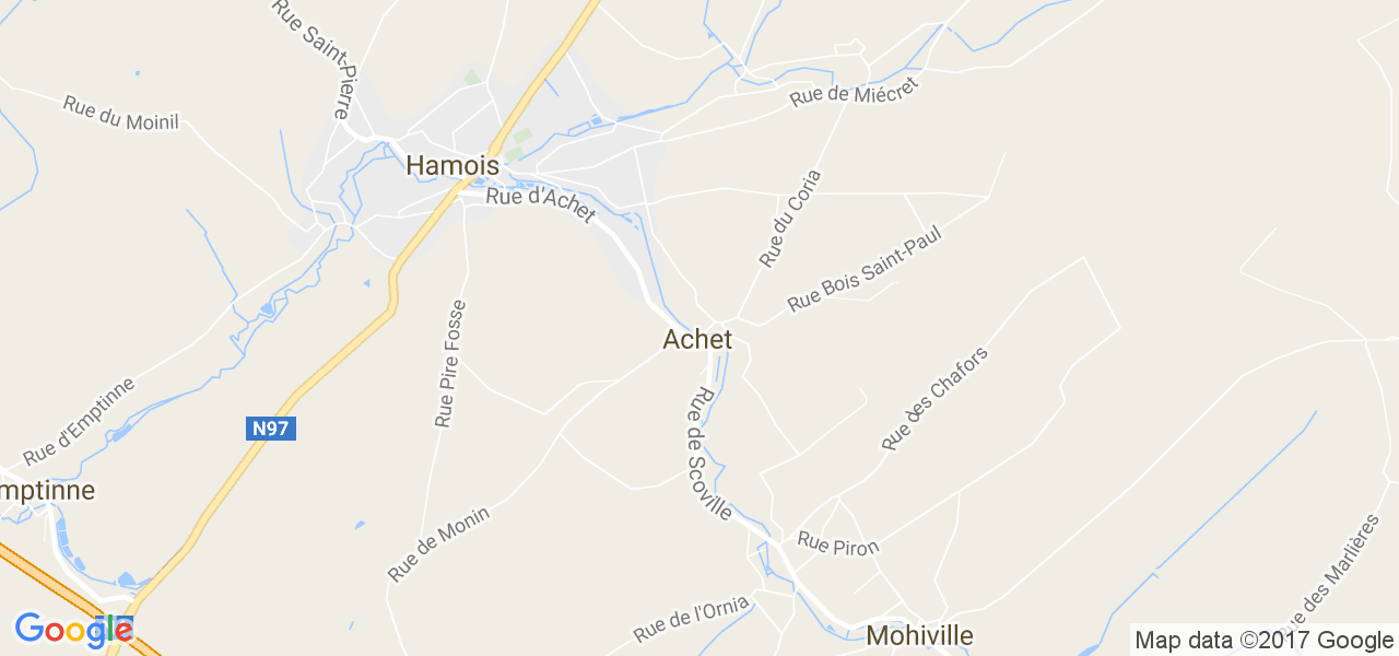 map de la ville de Achet