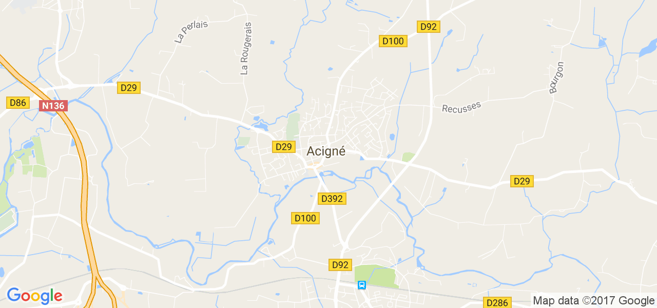 map de la ville de Acigné