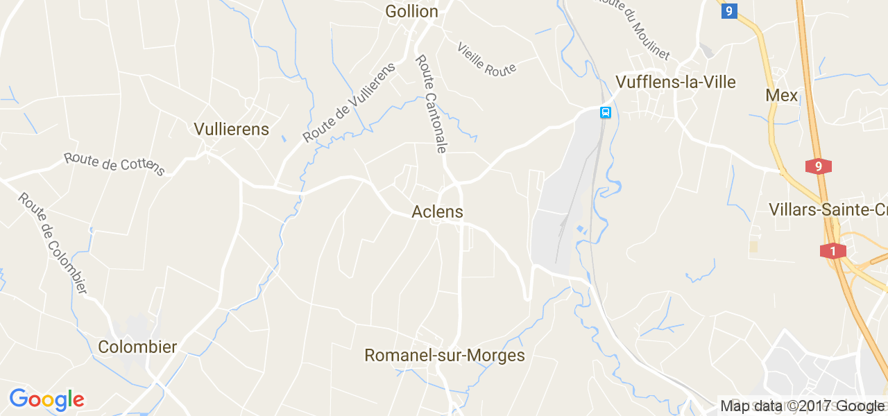 map de la ville de Aclens