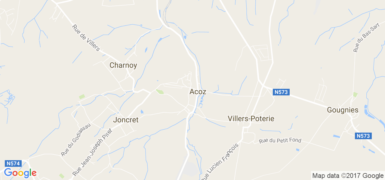 map de la ville de Acoz