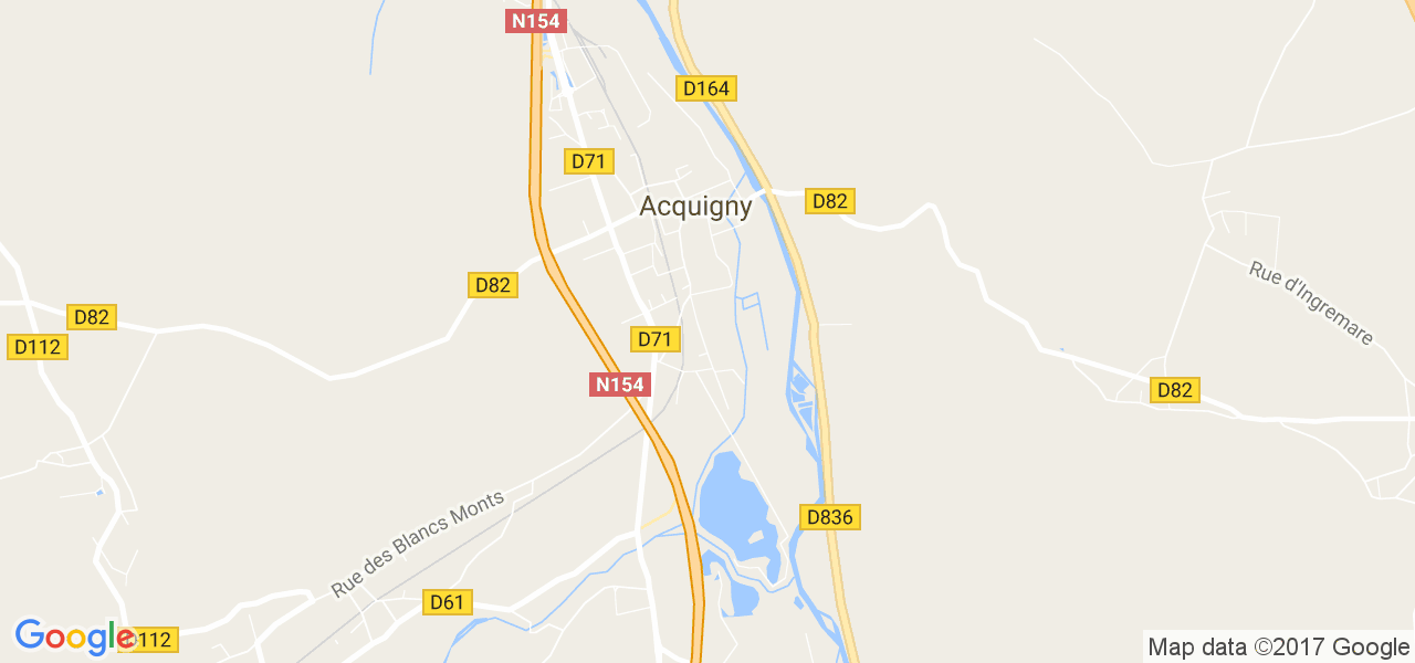 map de la ville de Acquigny