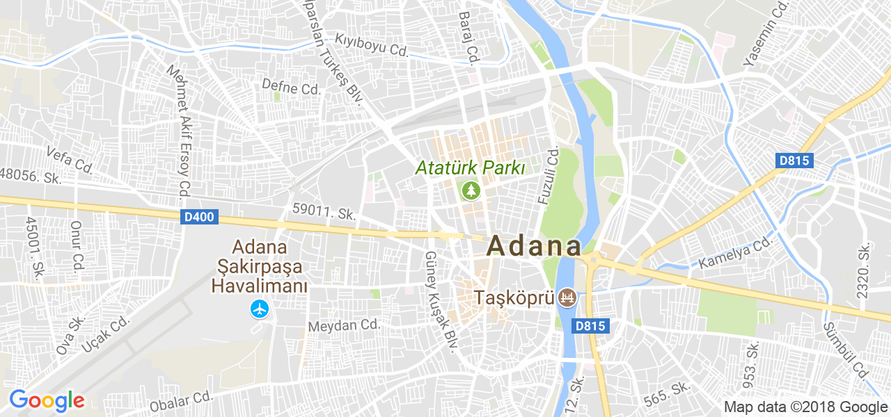 map of the city of Adana