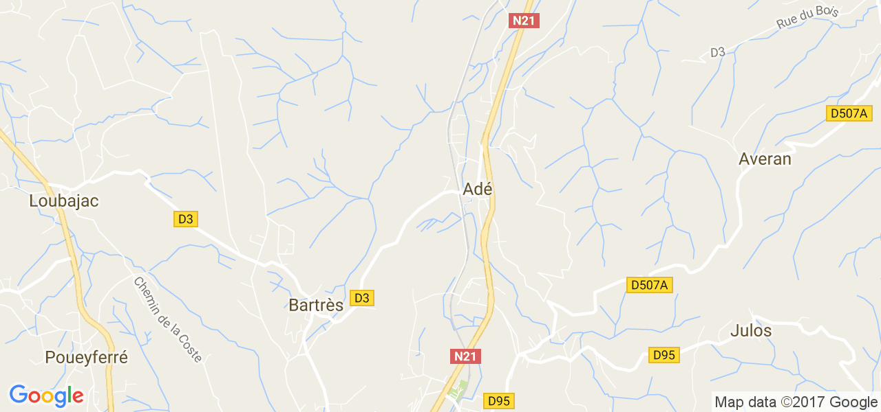 map de la ville de Adé