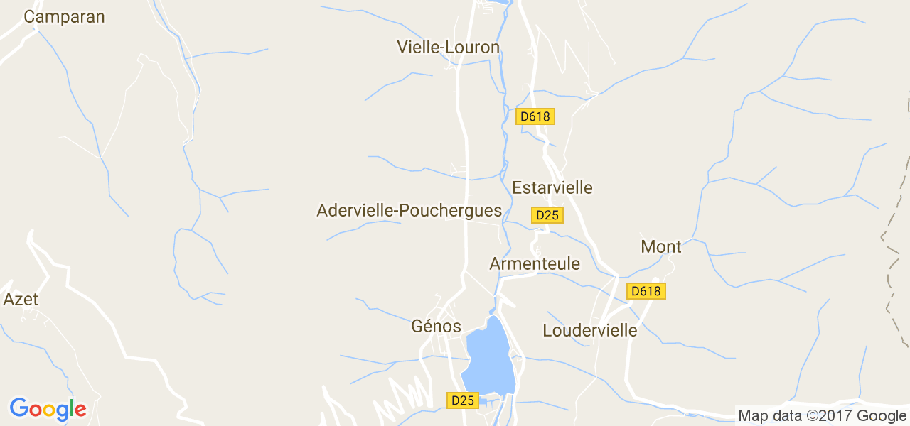 map de la ville de Adervielle-Pouchergues