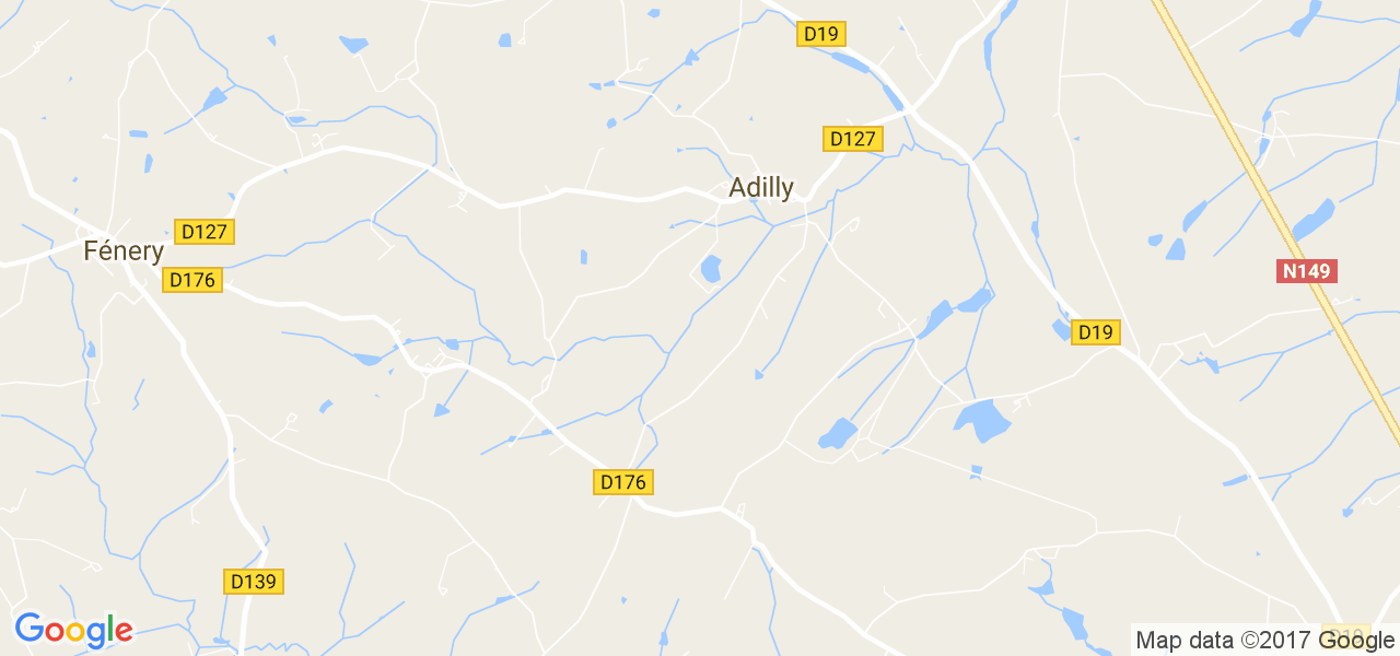 map de la ville de Adilly