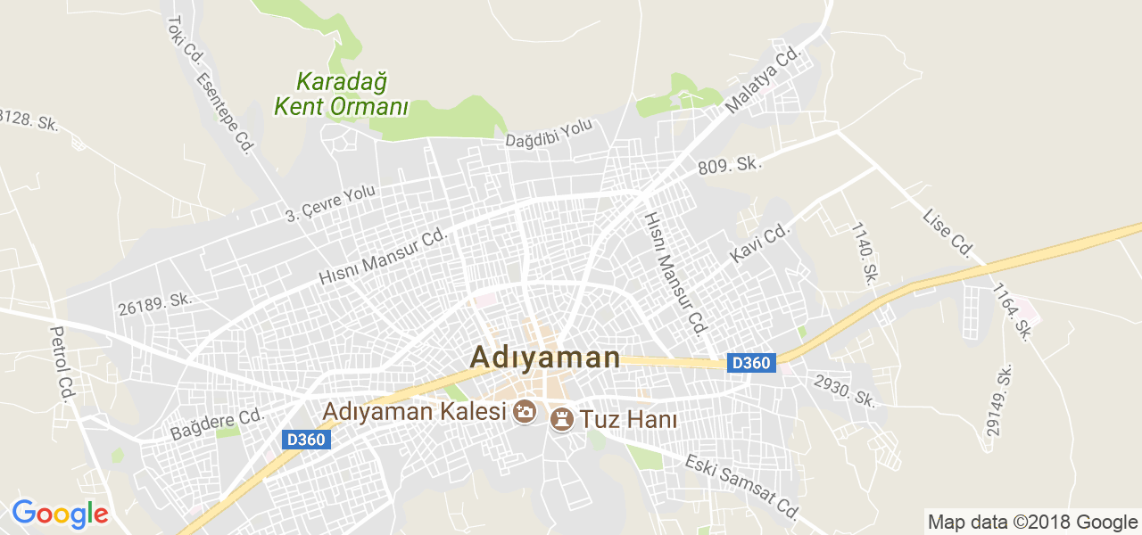 map of the city of Adiyaman