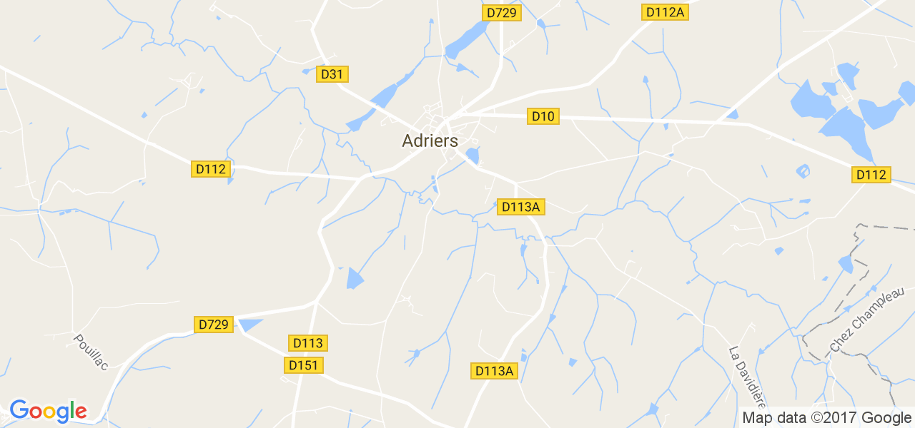 map de la ville de Adriers