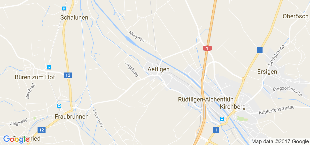 map de la ville de Aefligen