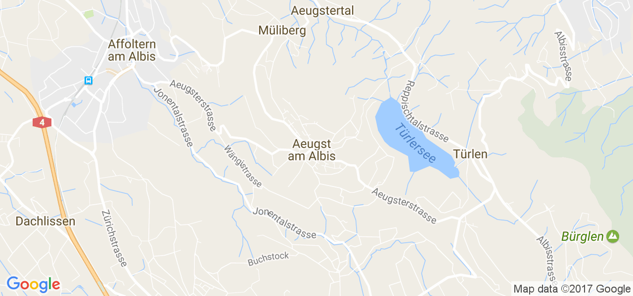 map de la ville de Aeugst am Albis