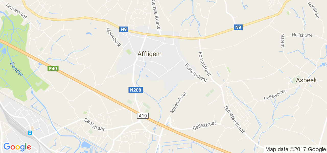 map de la ville de Affligem