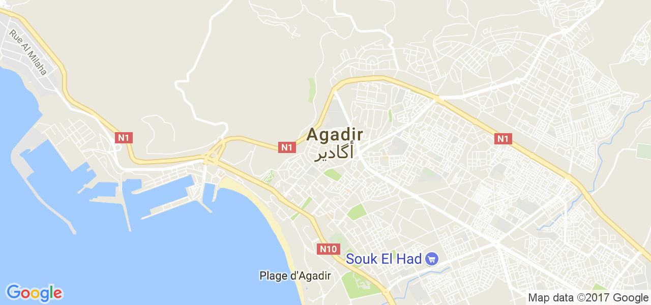 map de la ville de Agadir