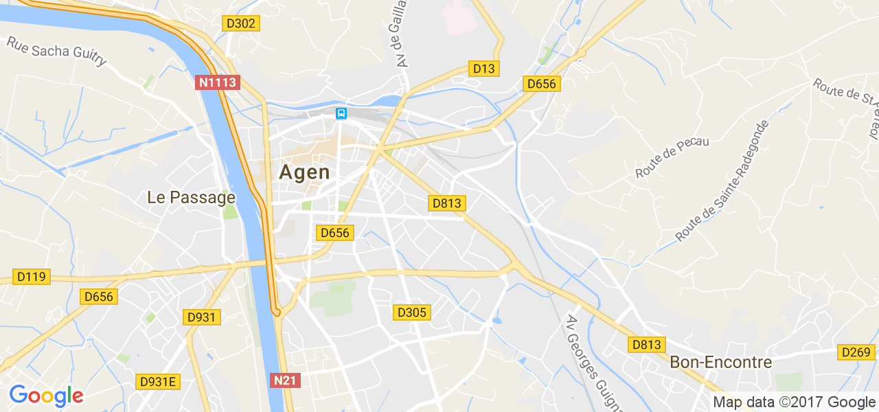 map de la ville de Agen