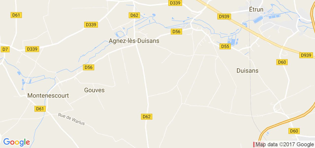 map de la ville de Agnez-lès-Duisans