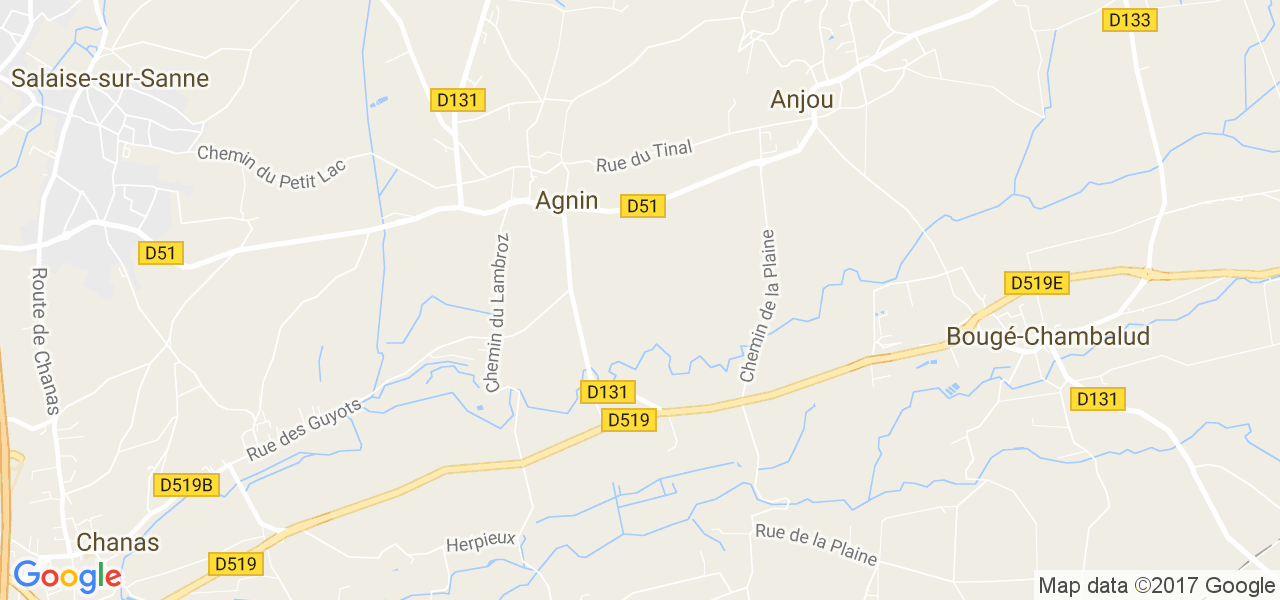 map de la ville de Agnin