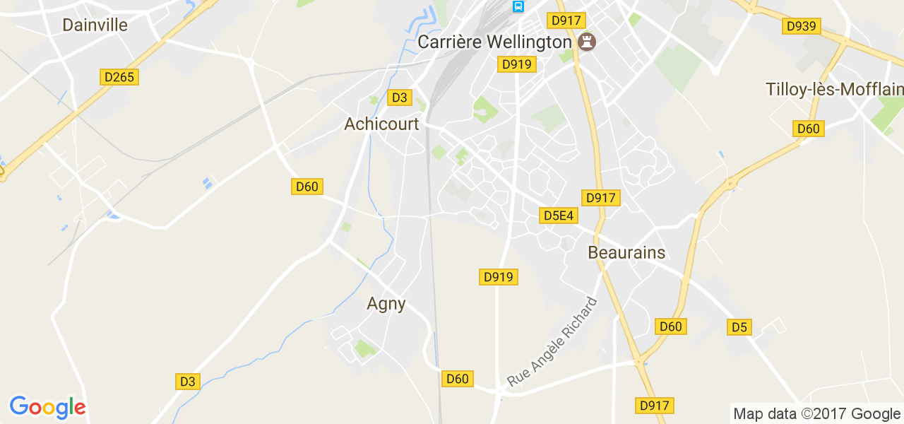 map de la ville de Agny