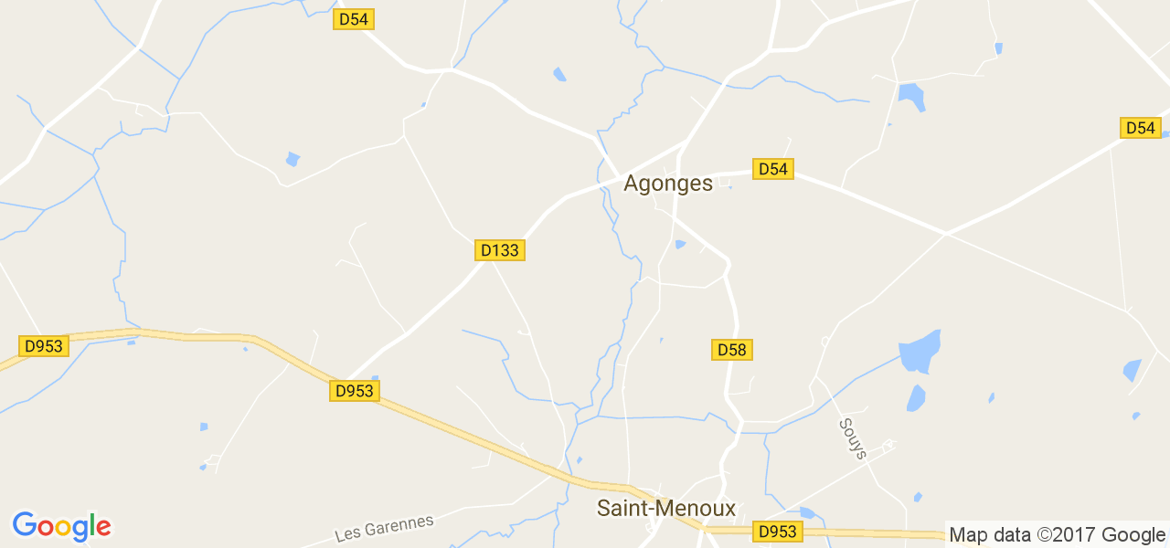 map de la ville de Agonges