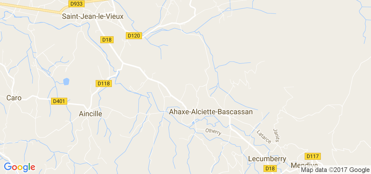 map de la ville de Ahaxe-Alciette-Bascassan