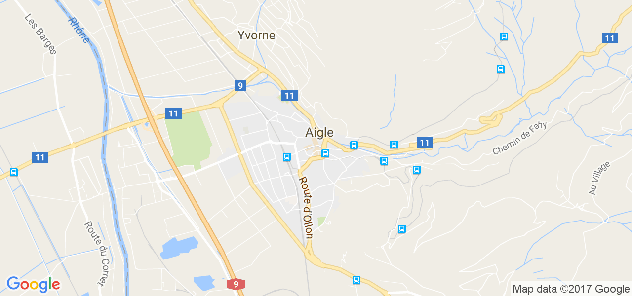 map de la ville de Aigle