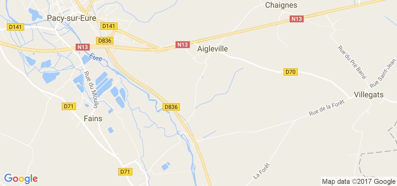 map de la ville de Aigleville