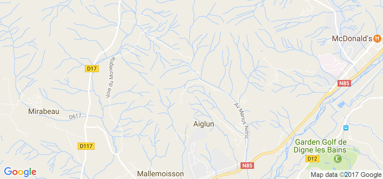 map de la ville de Aiglun