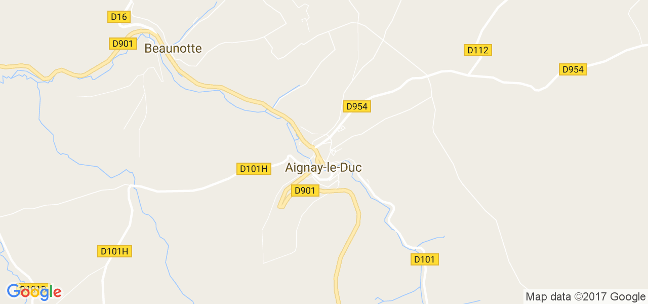 map de la ville de Aignay-le-Duc