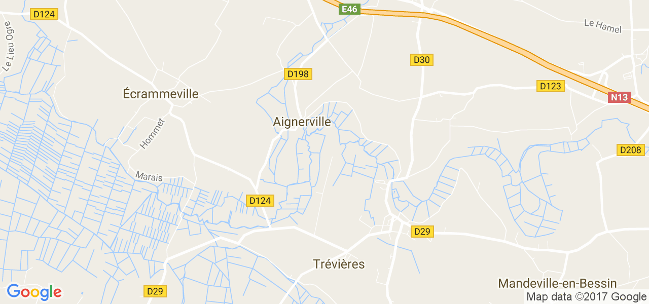 map de la ville de Aignerville