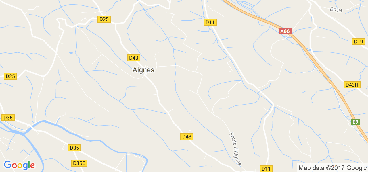 map de la ville de Aignes