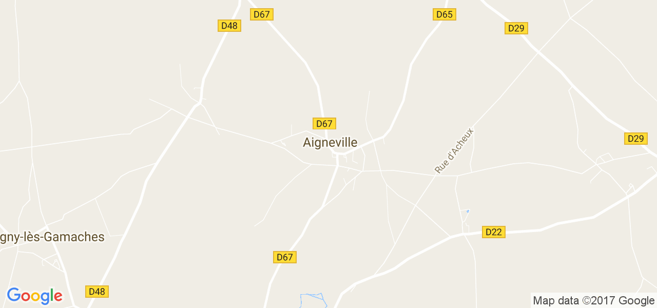 map de la ville de Aigneville