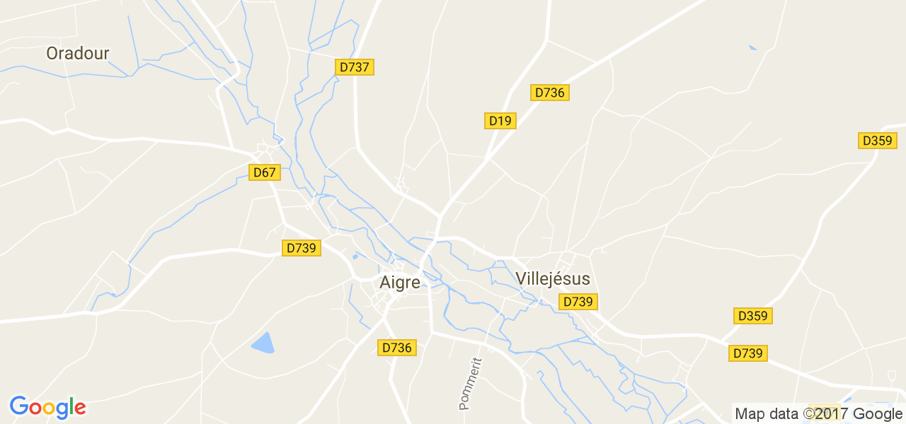 map de la ville de Aigre