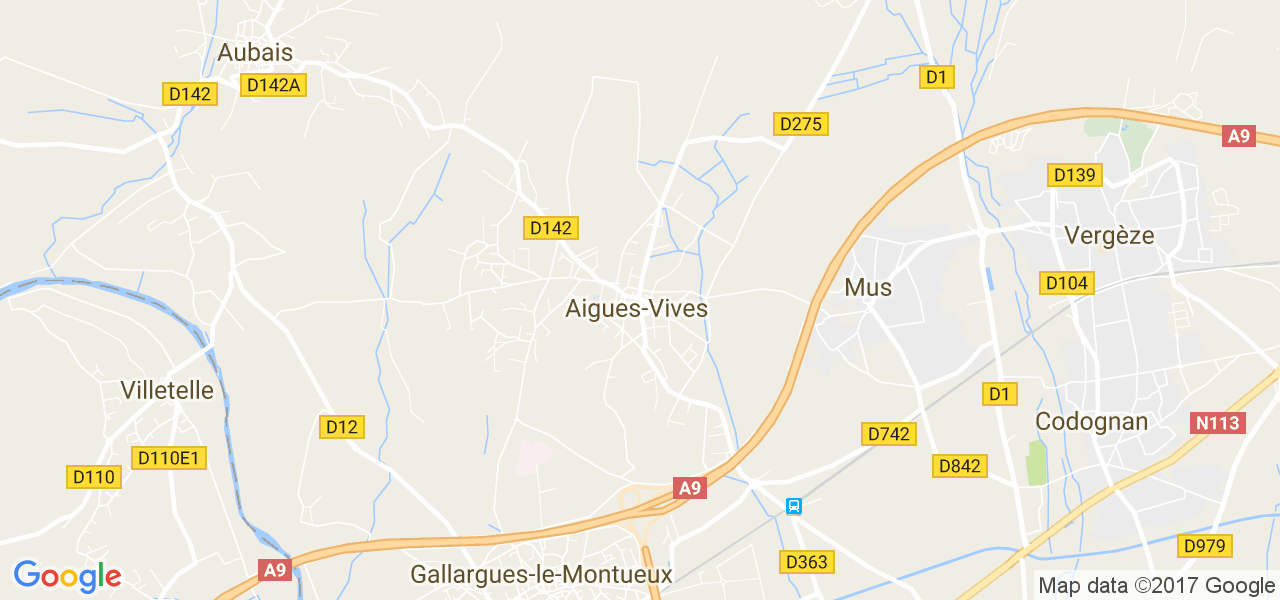 map de la ville de Aigues-Vives