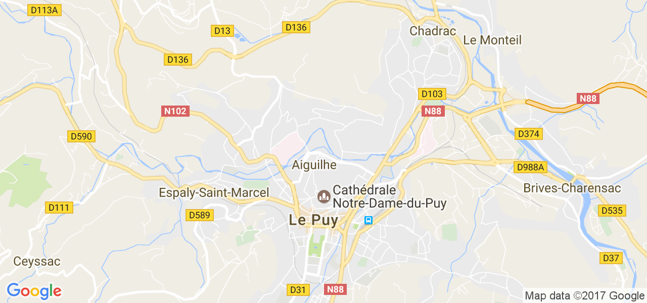 map de la ville de Aiguilhe