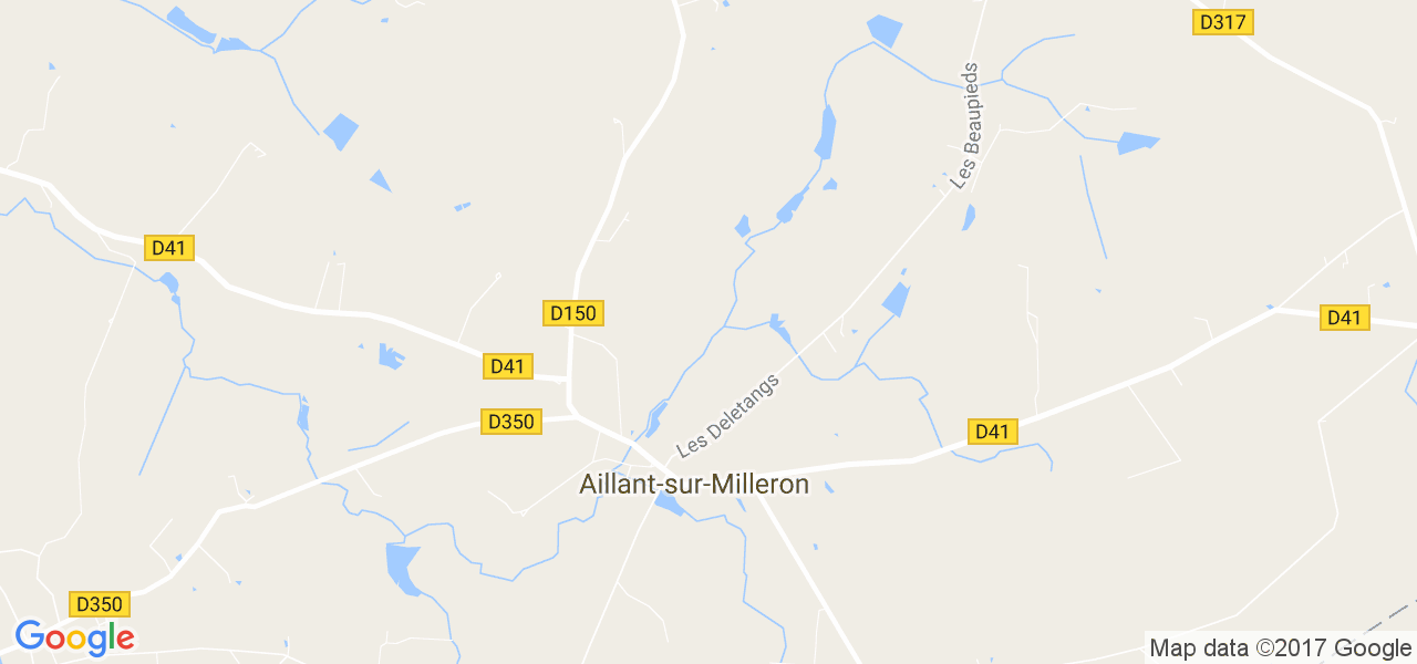 map de la ville de Aillant-sur-Milleron